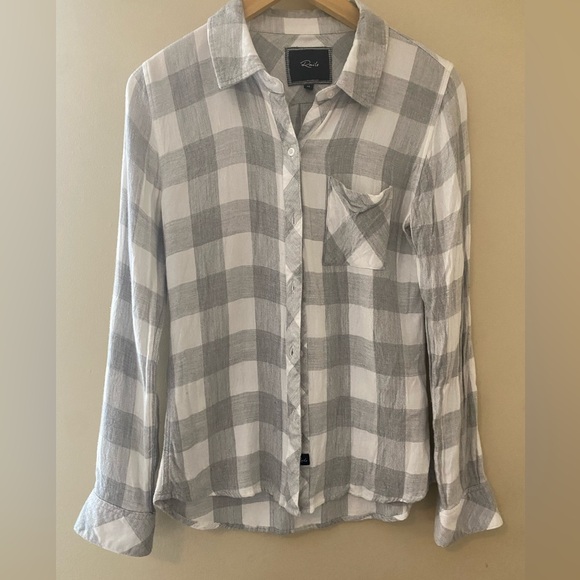 Rails Hunter plaid button down-white & grey - Picture 1 of 4